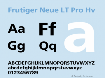 Frutiger Neue LT Pro Hv Version 2.200图片样张