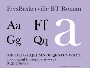 FrysBaskerville BT Roman Version 1.01 emb4-OT图片样张