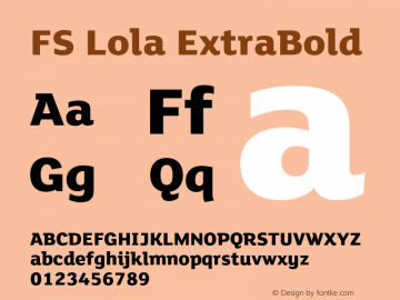 FSLola-ExtraBold Version 6.01图片样张