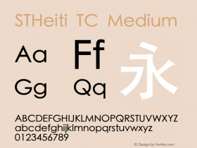 STHeiti TC Medium 6.1d23e5 Font Sample