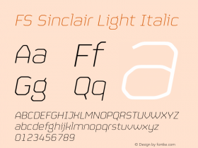 FSSinclair-LightItalic Version 2.01图片样张