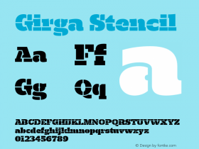 Girga-Stencil Version 1.001;PS 001.001;hotconv 1.0.56;makeotf.lib2.0.21325图片样张