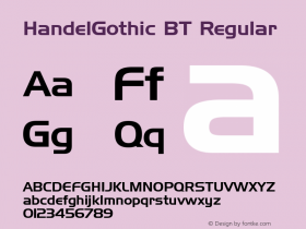 HandelGothic BT Version 1.01 emb4-OT图片样张