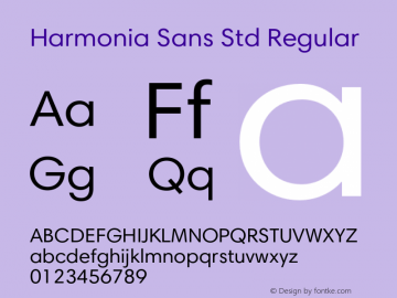 HarmoniaSansStd-Regular Version 1.000图片样张