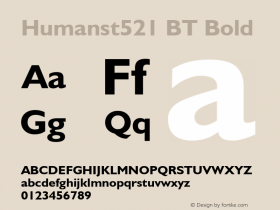 Humanst521 BT Bold Version 1.01 emb4-OT图片样张