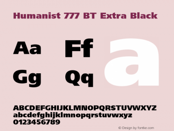 Humanist 777 BT Extra Black Version 1.02图片样张