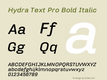 HydraTextPro-BoldItalic Version 7.504; 2012; Build 1021图片样张