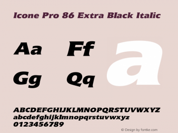 IconePro-86ExtraBlackItalic Version 2.000 Build 1000图片样张