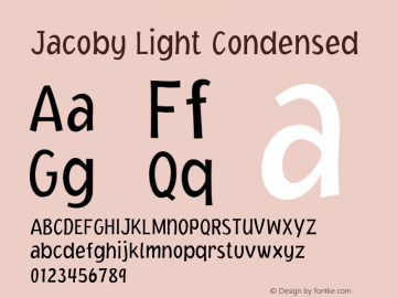 Jacoby Light Condensed Version 1.00图片样张