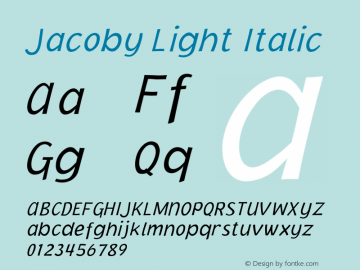 Jacoby Light Italic Version 1.00图片样张