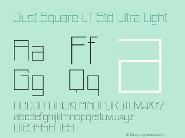 JustSquareLTStd-UltraLight Version 1.200;PS 001.002;hotconv 1.0.38图片样张