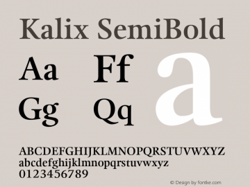 Kalix SemiBold Version 1.00图片样张