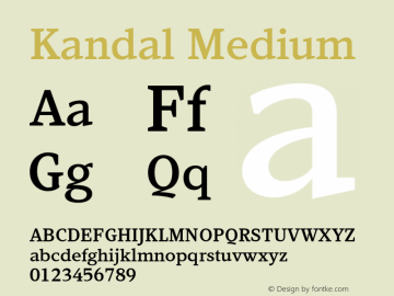 Kandal Medium Version 1.004; Kandal Medium图片样张