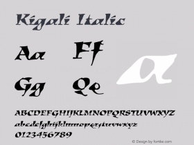 Kigali Italic Version 1.00, build 4, s3图片样张