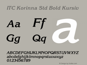 ITC Korinna Std Bold Italic Version 3.00 Build 1000图片样张