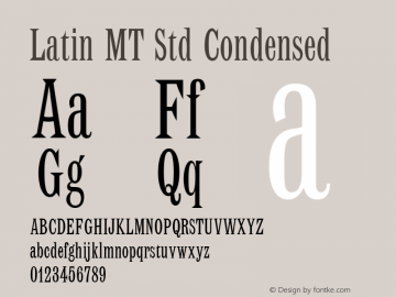 Latin MT Std Condensed Version 3.00 Build 1000图片样张