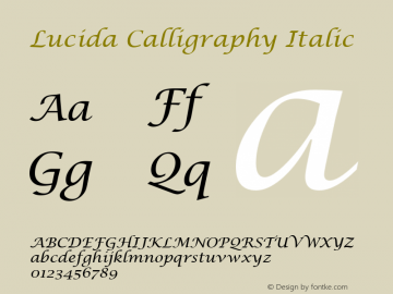 Lucida Calligraphy Italic Version 1.51图片样张