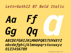 LettrGoth12 BT Bold Italic Version 1.01 emb4-OT图片样张