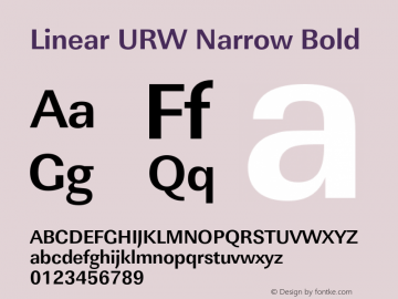 LinearURWNar-Bol Version 1.000;PS 1.00;hotconv 1.0.57;makeotf.lib2.0.21895图片样张