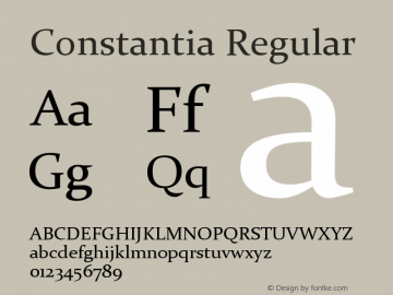 Constantia Regular Version 1.00图片样张