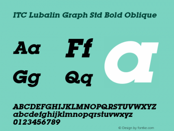 ITC Lubalin Graph Std Medium Bold Italic Version 1.00 Build 1000图片样张