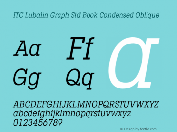 LubalinGraphStd-BookCondObl Version 3.000 Build 1000图片样张