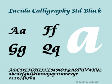 Lucida Calligraphy Std Black Version 1.00图片样张