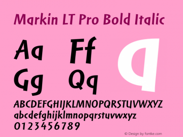 MarkinLTPro-BoldItalic Version 1.000;PS 001.000;hotconv 1.0.38图片样张