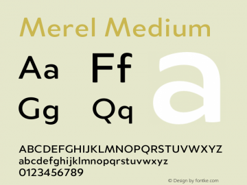 Merel Medium Version 1.000;PS 001.000;hotconv 1.0.70;makeotf.lib2.5.58329图片样张