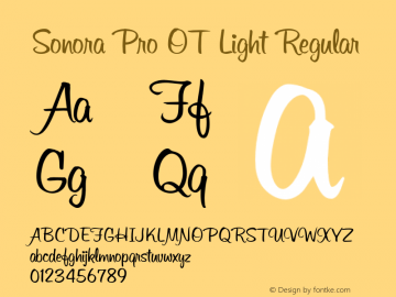 Sonora Pro OT Light Regular Version 1.000;PS 1.05;hotconv 1.0.38图片样张