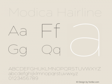 Modica Hairline Version 1.000;hotconv 1.0.109;makeotfexe 2.5.65596图片样张