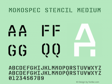 MonoSpec Stencil Medium Version 1.000;hotconv 1.0.109;makeotfexe 2.5.65596图片样张