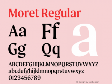 Moret Regular Version 001.000 January 2019图片样张