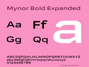 Mynor Bold Expanded Version 001.000 January 2019图片样张