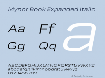 Mynor Book Expanded Italic Version 001.000 January 2019图片样张