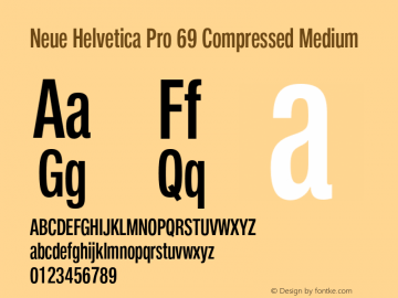 Neue Helvetica Pro 69 Cm Medium Version 1.1, build 2, pfc617图片样张