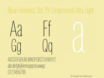 Neue Helvetica Std 29 Cm UltLt Version 1.00, build 9, s3图片样张