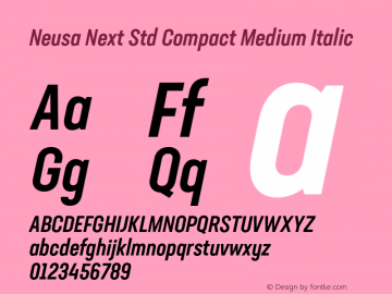 Neusa Next Std Compact Medium Italic Version 1.002;PS 001.002;hotconv 1.0.88;makeotf.lib2.5.64775图片样张