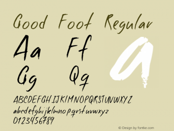 Good Foot Regular 1, 2005 Font Sample