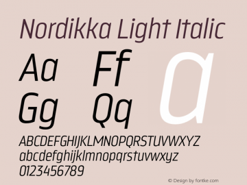 Nordikka-LightItalic Version 1.000图片样张