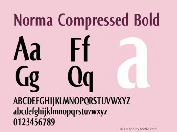 Norma Compressed Bold Version 2.00, build 3, s3图片样张