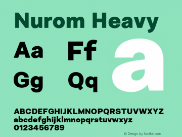 Nurom Heavy Version 1.002;PS 001.002;hotconv 1.0.88;makeotf.lib2.5.64775图片样张