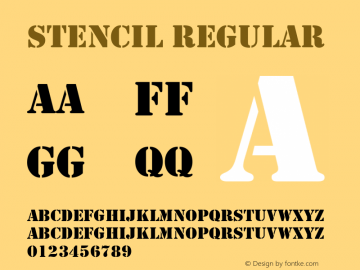 Stencil Regular Altsys Fontographer 3.5  4/13/93图片样张