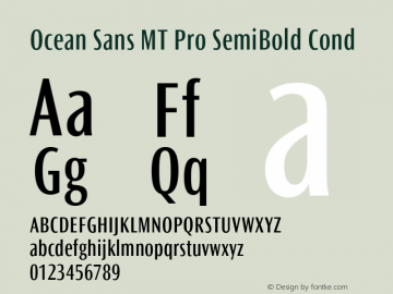 OceanSansMTPro-SemiBoldCond Version 1.000 Build 1000图片样张