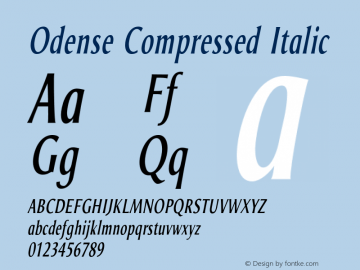 Odense Compressed Italic Version 1.00图片样张