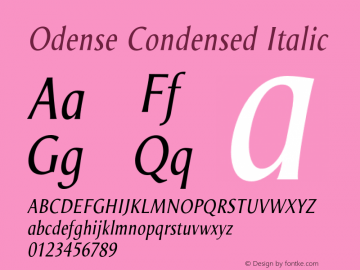 Odense Condensed Italic Version 1.00图片样张
