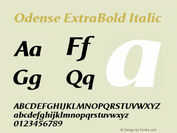 Odense ExtraBold Italic Version 1.00图片样张