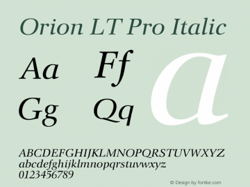 OrionLTPro-Italic Version 1.00图片样张