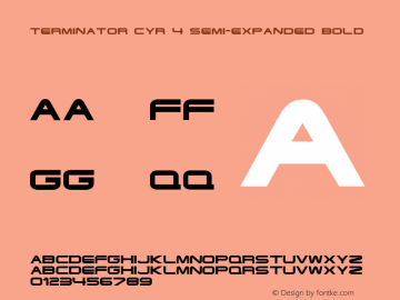 Terminator Cyr 4 Semi-expanded Bold TrueType Maker version 3.00.00 Font Sample
