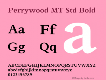 Perrywood MT Std Bold Version 2.00 Build 1000图片样张